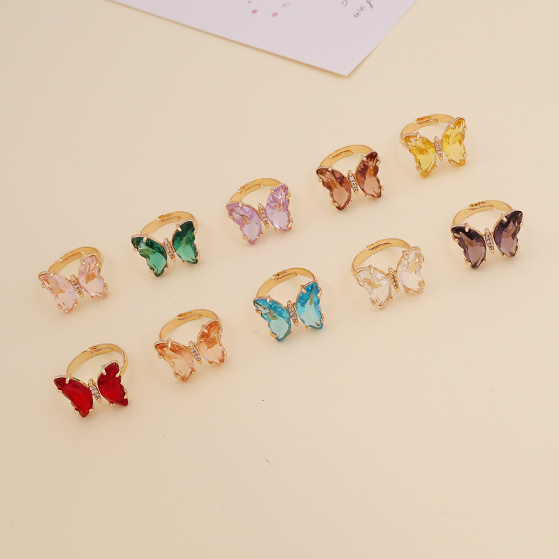 Zircon Butterfly Adjustable Ring 3