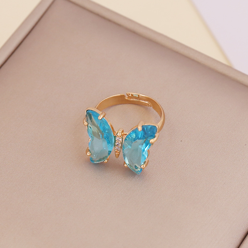 Zircon Butterfly Adjustable Ring 7