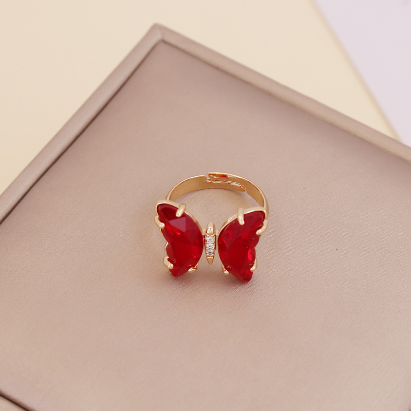 Zircon Butterfly Adjustable Ring 6