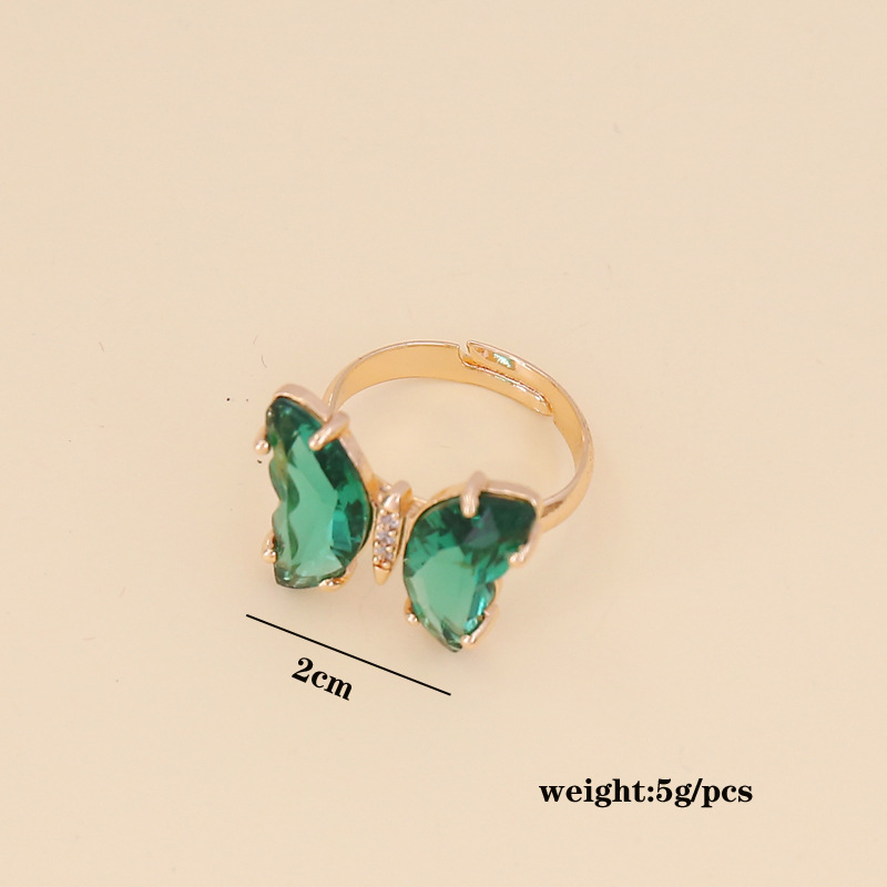 Zircon Butterfly Adjustable Ring 1