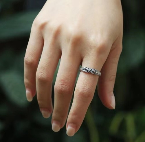 Thousand Stack Thai Silver Ring Image 1
