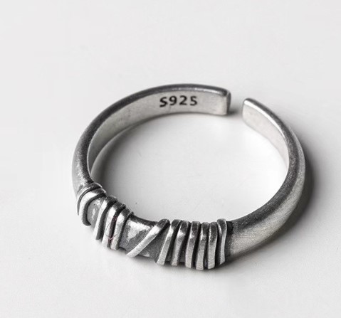 Thousand Stack Thai Silver Ring Image 5