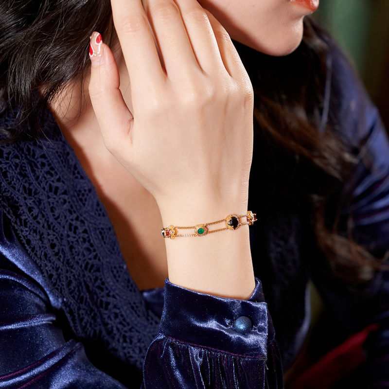 Rainbow Color Zircon Double-layer Bracelet