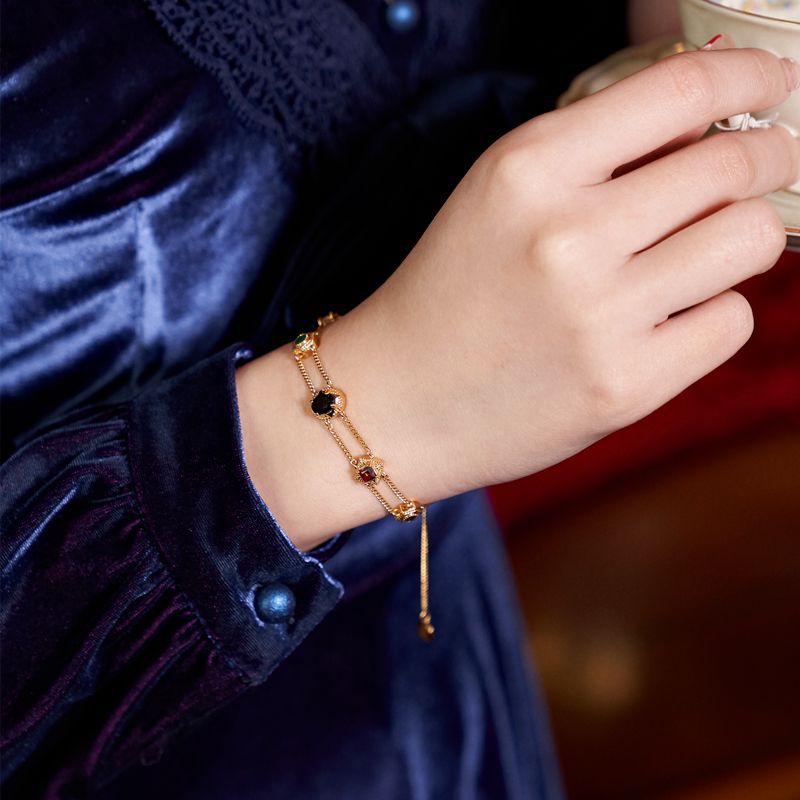 Rainbow Color Zircon Double-layer Bracelet