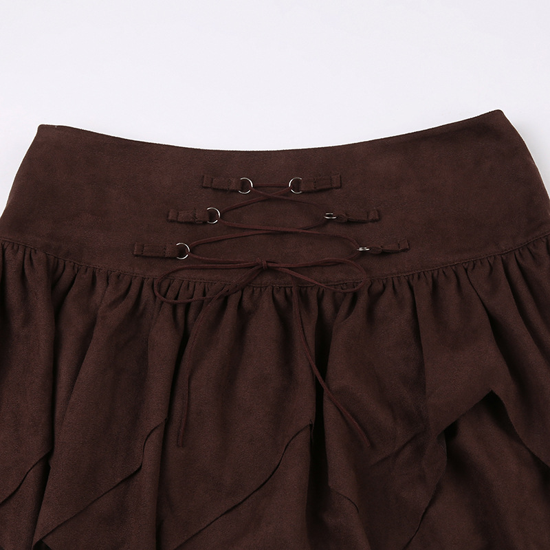 Women's Irregular Lace-up Waist Skirt Image 5