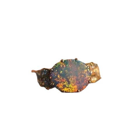 Opal Leaves Delicate Texture Plated S925 Silver Ring