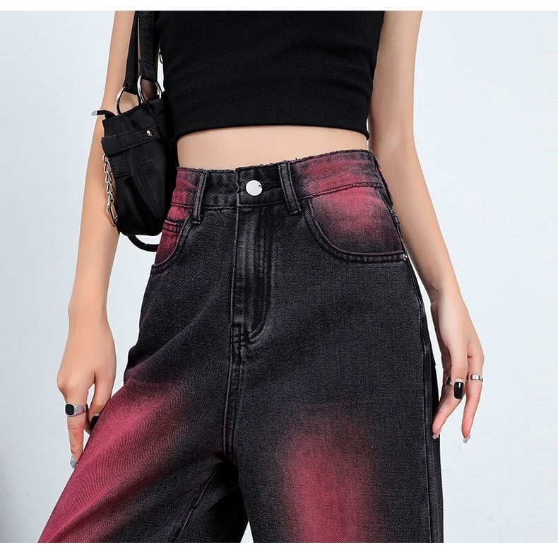 Retro High Waist Slimming Jeans Image 8