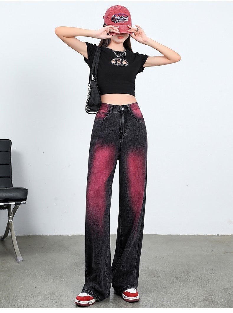 Retro High Waist Slimming Jeans Image 2