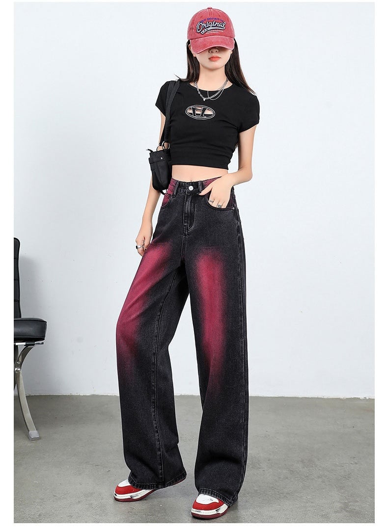 Retro High Waist Slimming Jeans Image 4