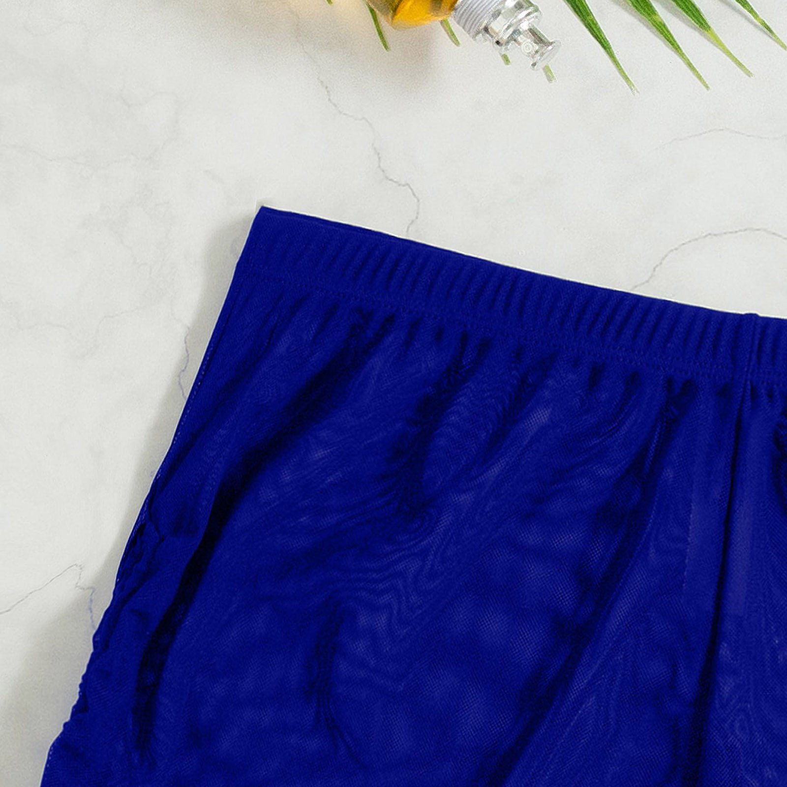 Side Drawstring Mesh Cover Up Shorts - 20