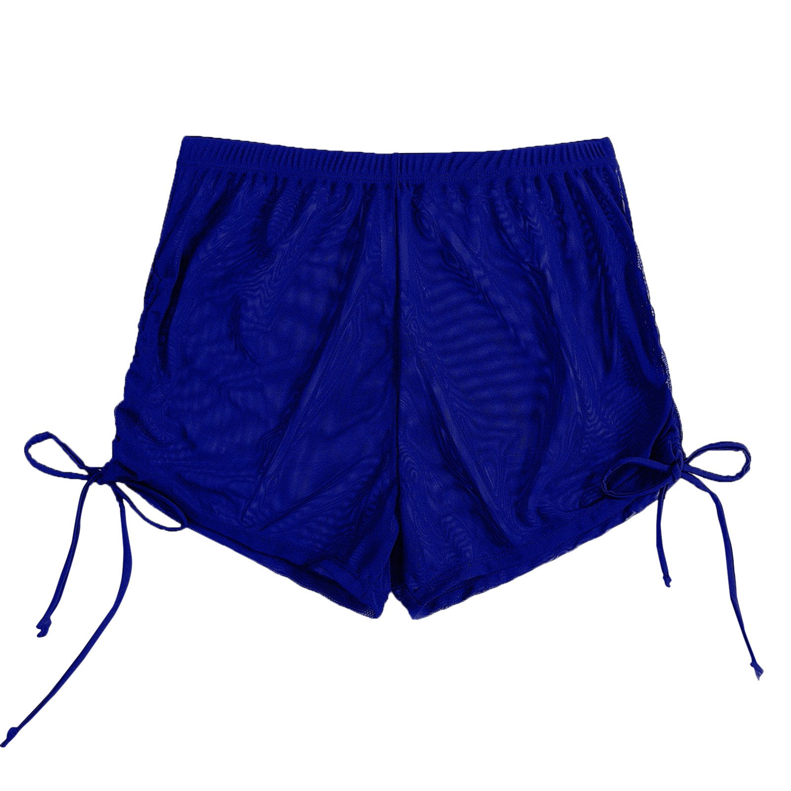 Side Drawstring Mesh Cover Up Shorts - 7
