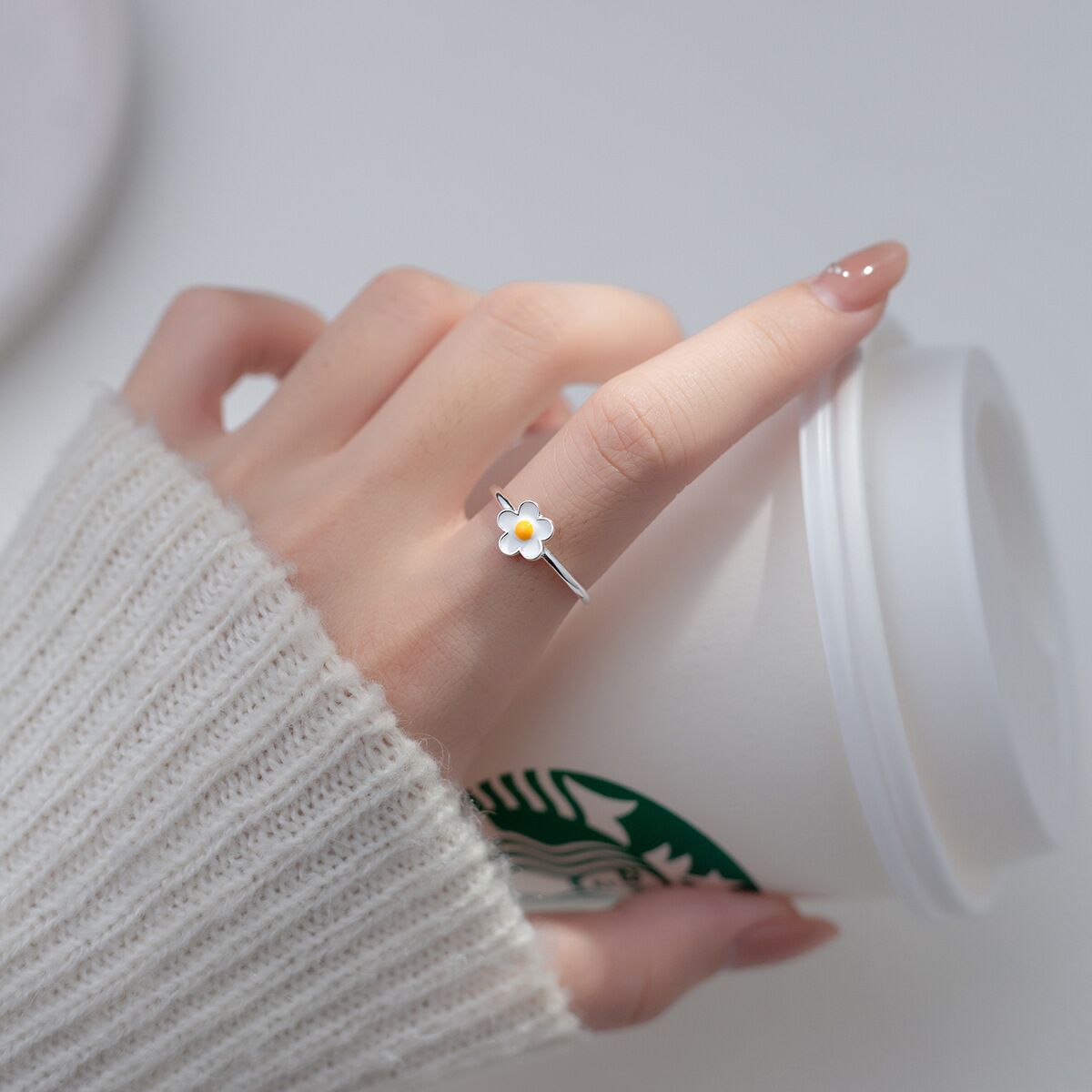 Sweet Epoxy Plumeria Rubra Ring 5