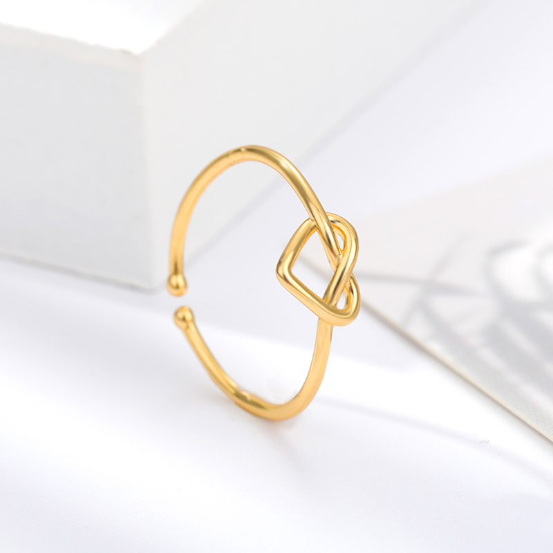 Stainless Steel Plated 18K Gold Love Heart-shaped Ring