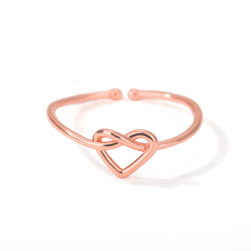 Stainless Steel Plated 18K Gold Love Heart-shaped Ring