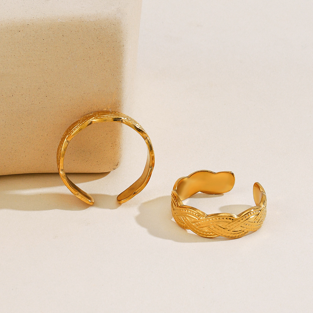 Retro Hip Hop Titanium Steel Ring - Geometric Design