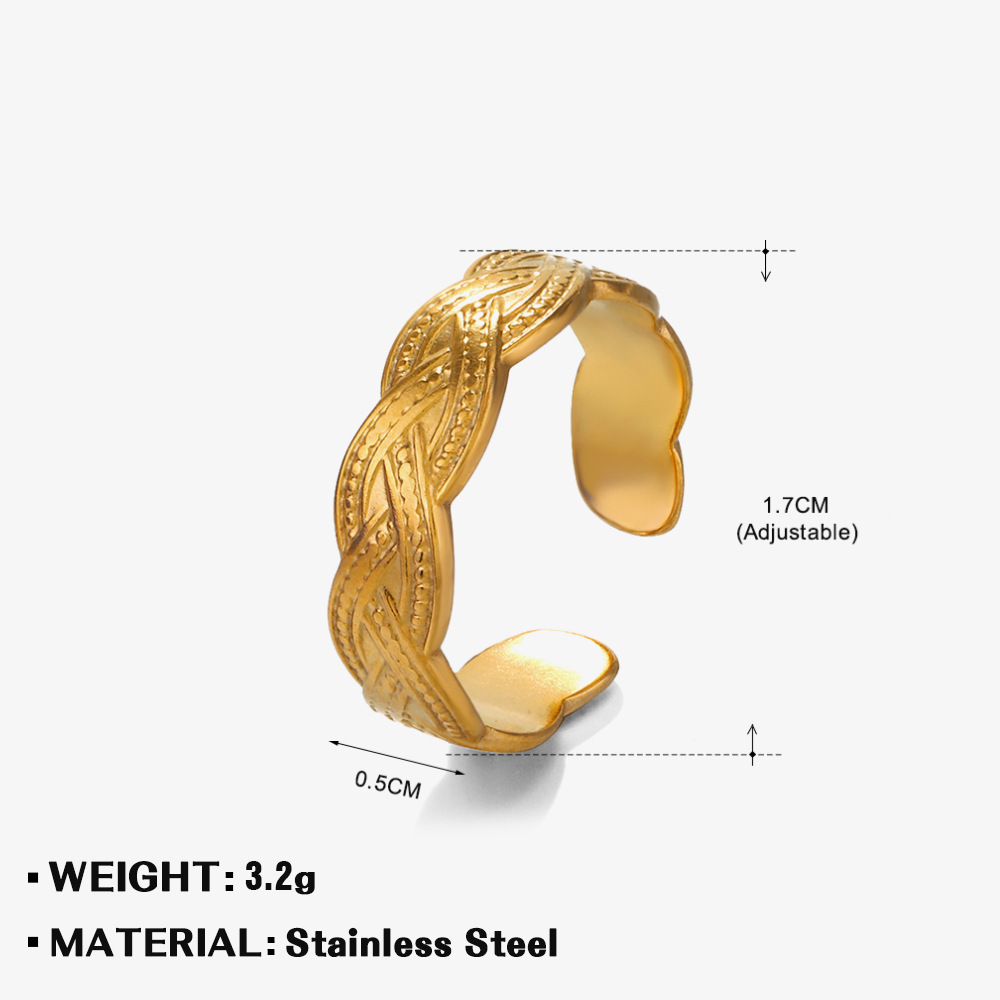 Retro Hip Hop Titanium Steel Ring - Gold