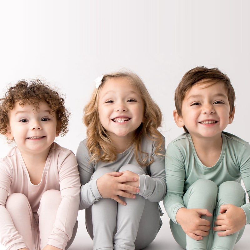 Bamboo Fiber Baby Long Johns in Light Pink