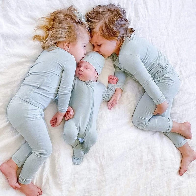 Bamboo Fiber Baby Long Johns in Dark Blue