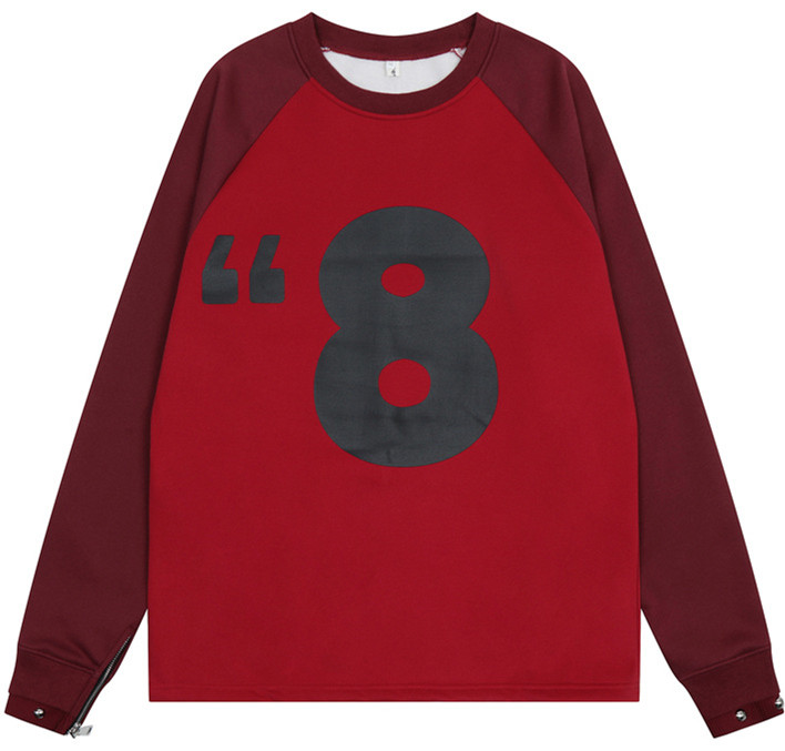 Cuff Rivet Design Loose Round Neck Sweater Image 3
