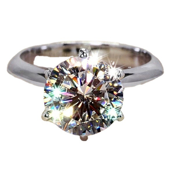 Women's Fashion Simple Hexaclaw Zircon Ring Image 4