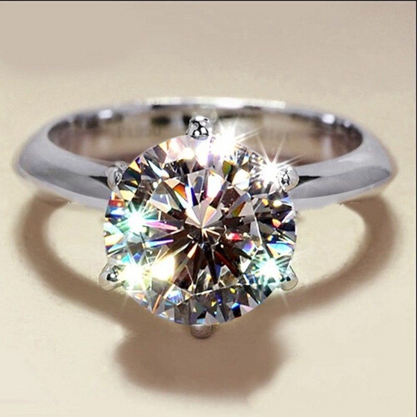 Women's Fashion Simple Hexaclaw Zircon Ring Image 2