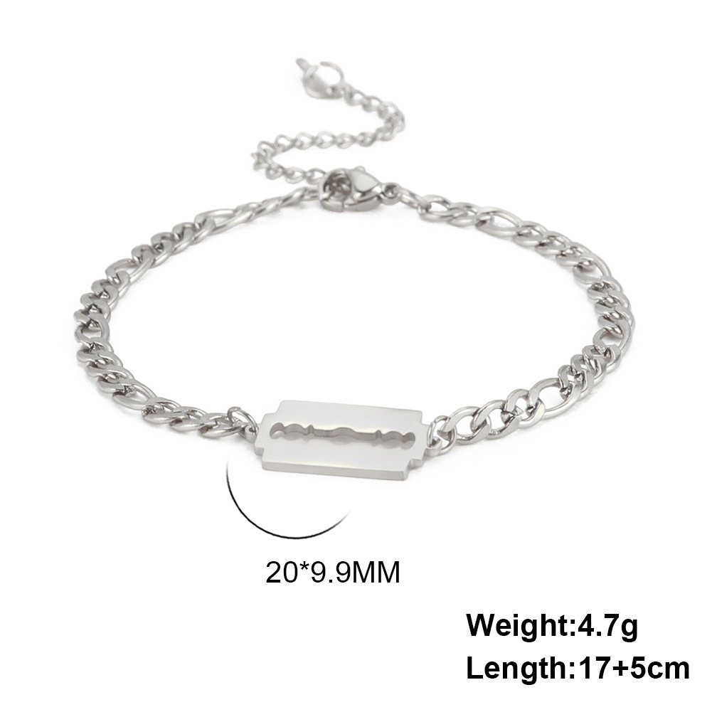 Double Hole Blade Stainless Steel Bracelet - Image 3