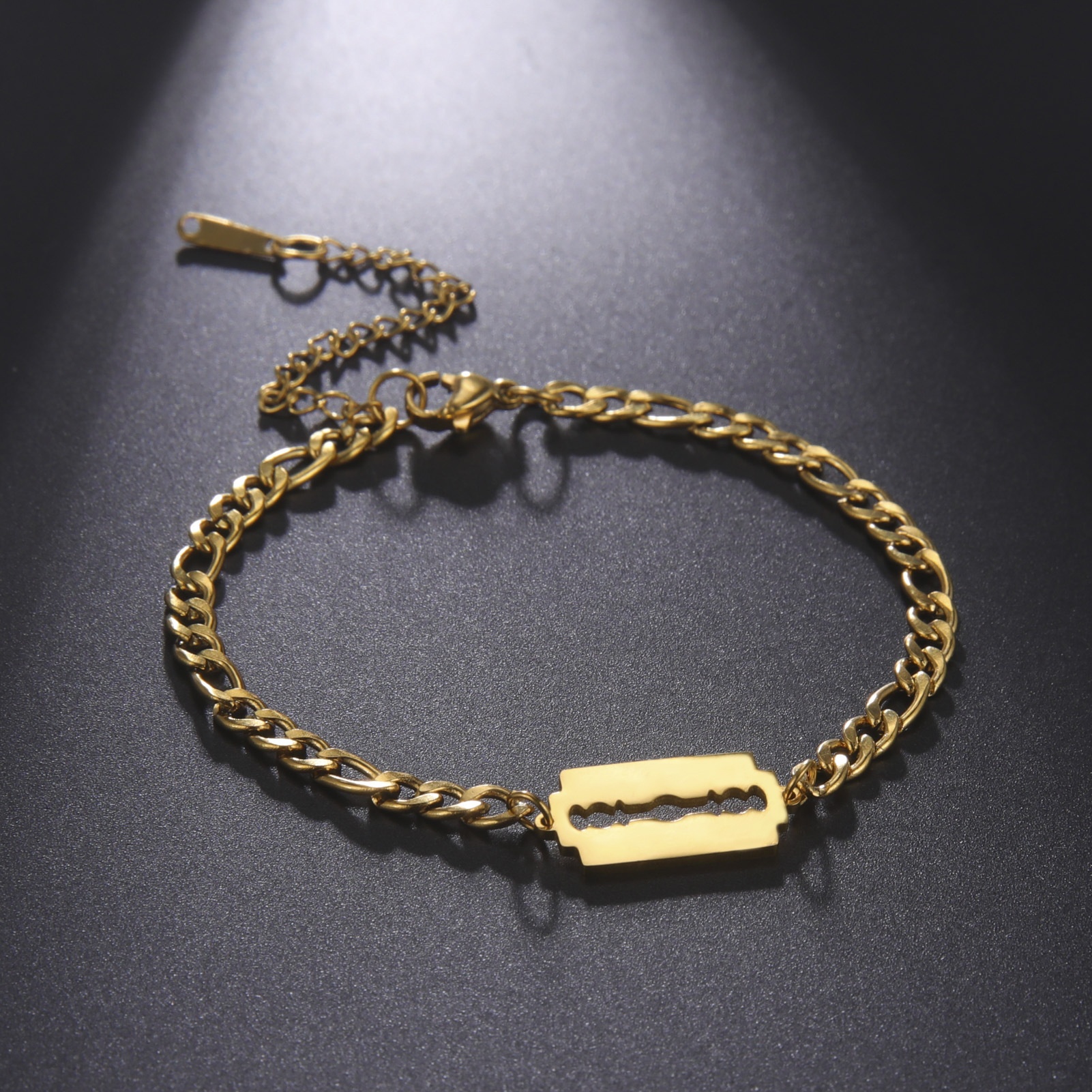 Double Hole Blade Stainless Steel Bracelet - Image 5