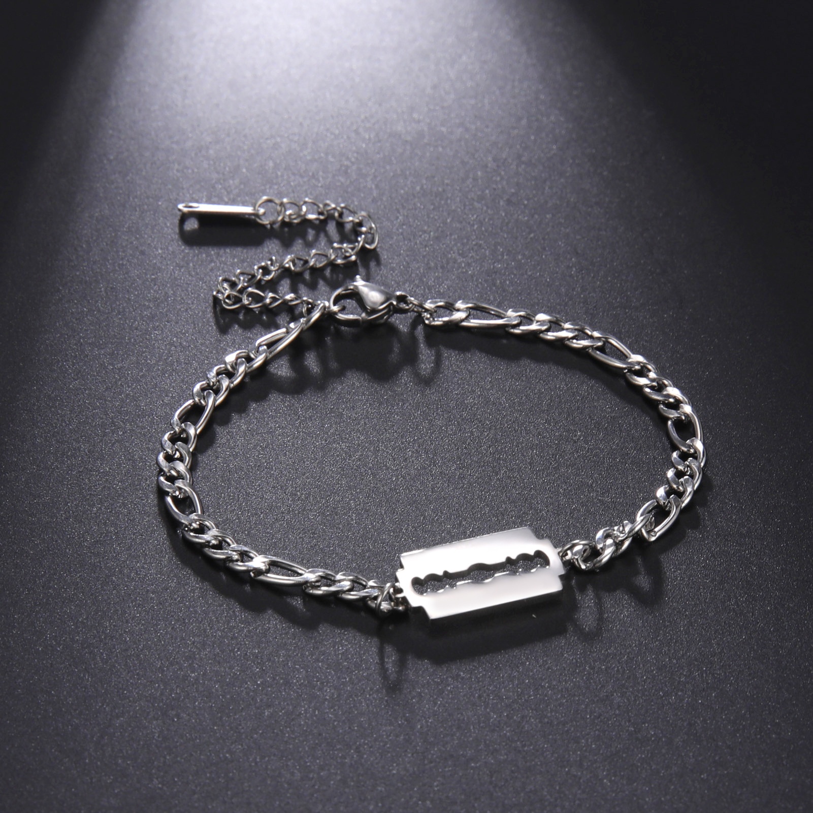 Double Hole Blade Stainless Steel Bracelet - Image 2