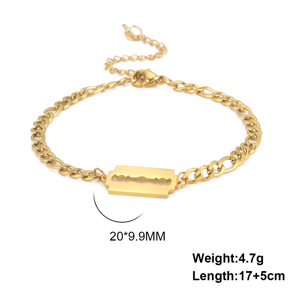 Double Hole Blade Stainless Steel Bracelet - Image 7