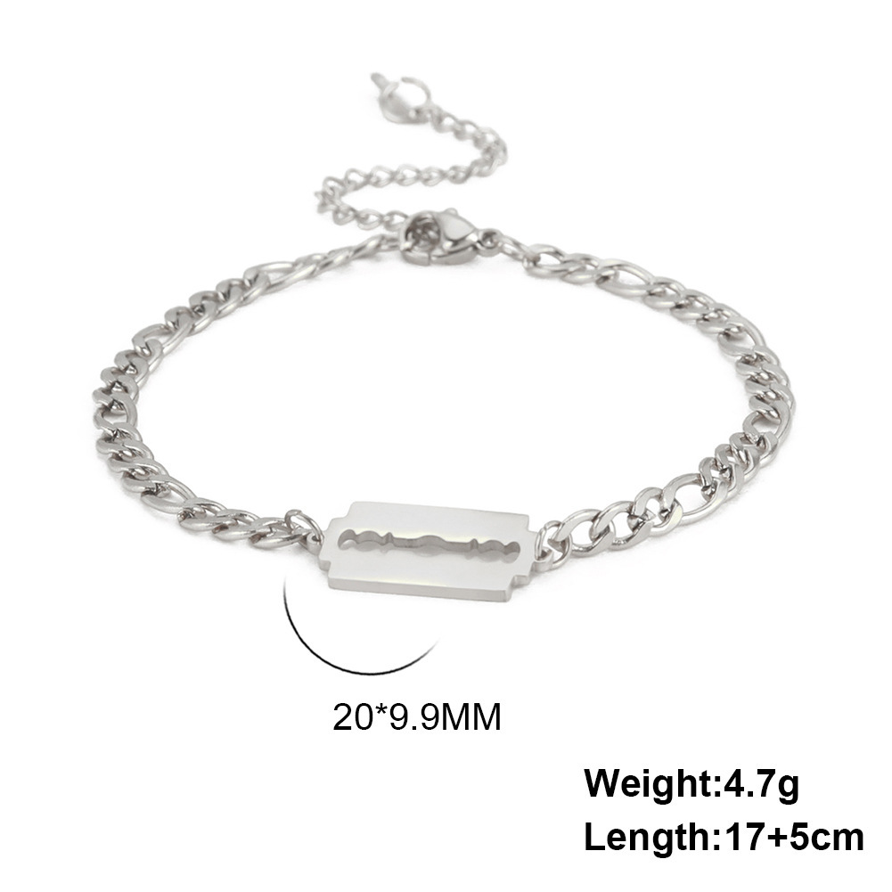 Double Hole Blade Stainless Steel Bracelet - Image 1