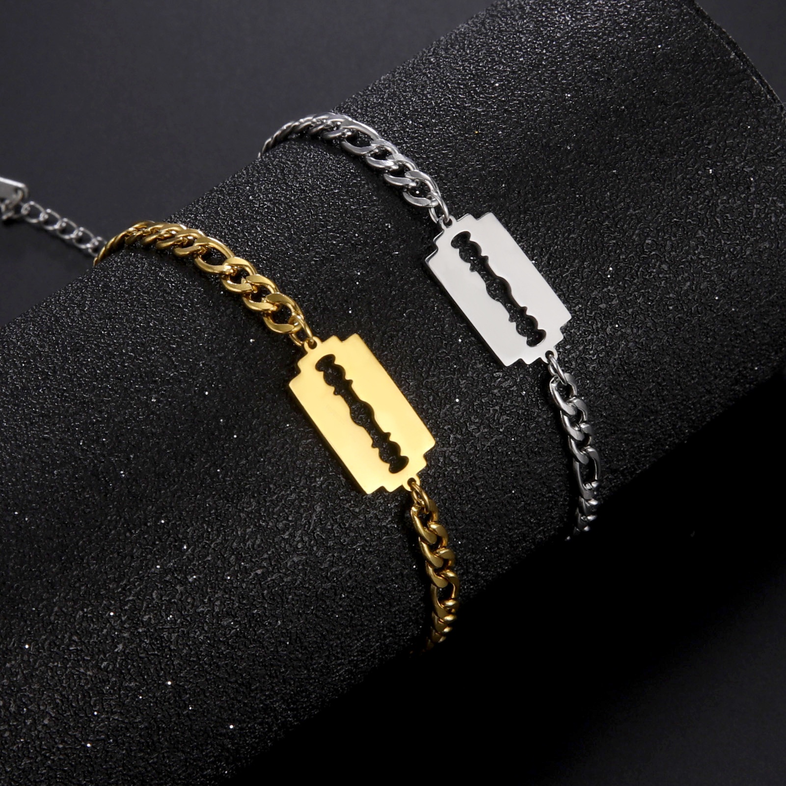 Double Hole Blade Stainless Steel Bracelet - Image 9
