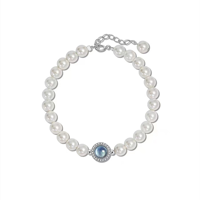 Aquamarine Pearl Bracelet Image 2