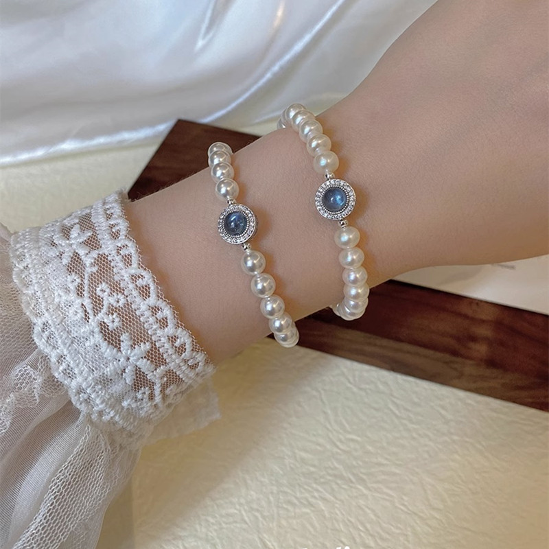 Aquamarine Pearl Bracelet Image 5