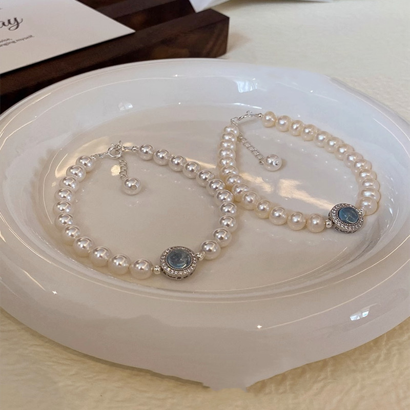 Aquamarine Pearl Bracelet Image 1