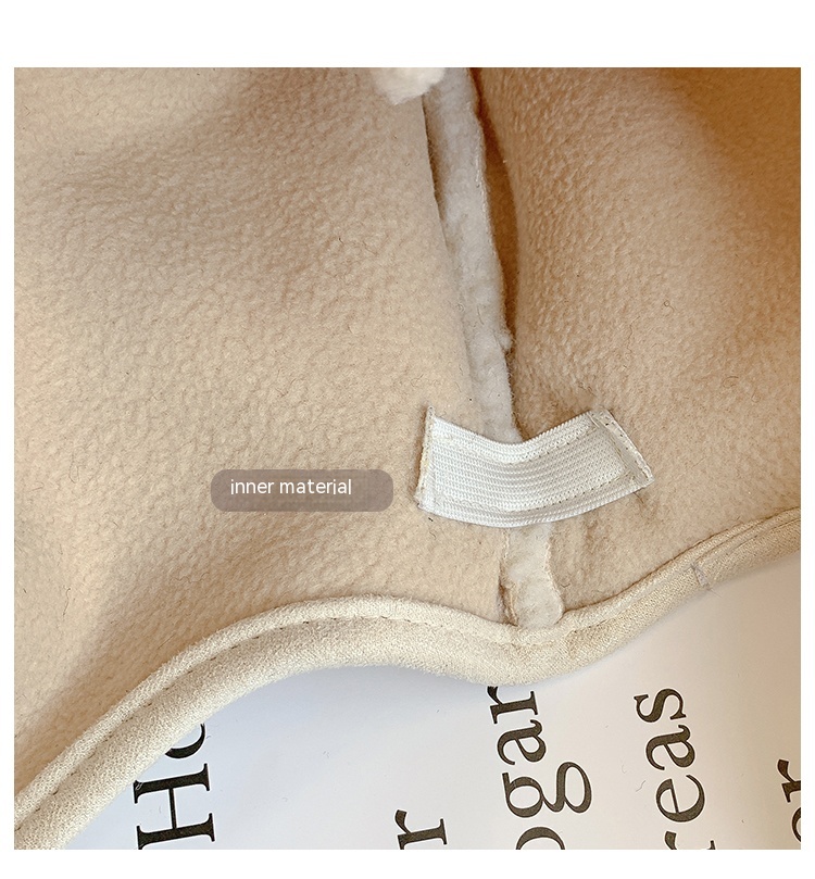 Fleece-lined Thickened Lamb Wool Earmuffs Hat Image 5