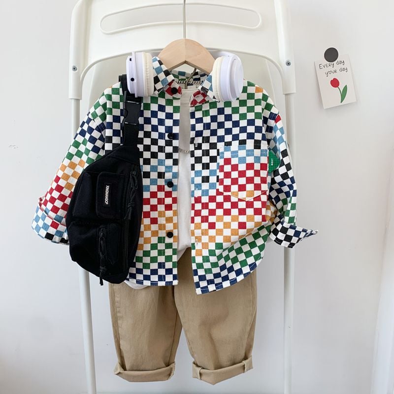 Children's Korean-style Mosaic Casual Jacket 7
