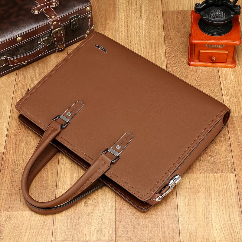 Men's Handbag Business Briefcase - Light Brown