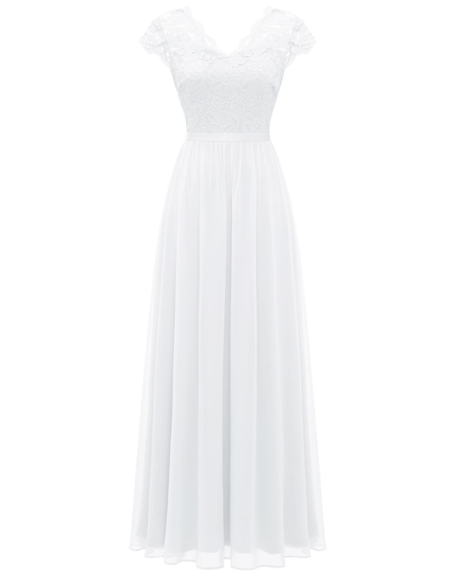 Lace Edge Chiffon Patchwork Long Dress