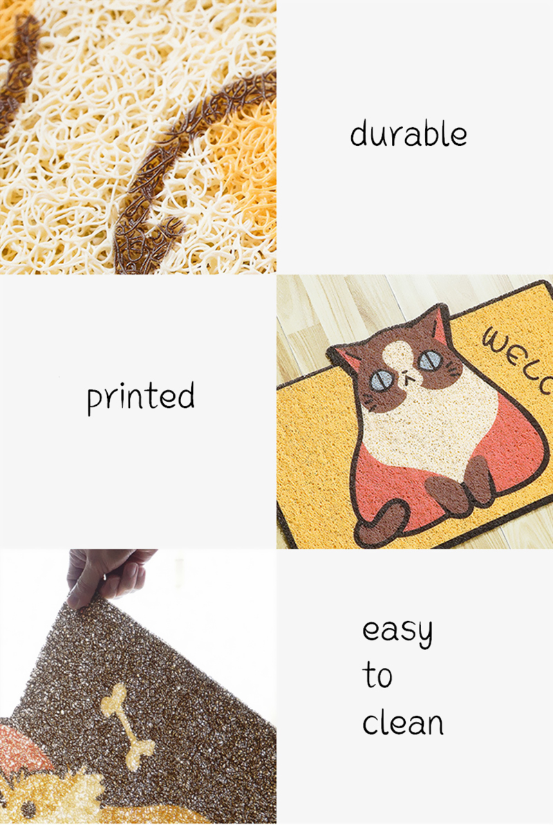 Home Bathroom Door Non-slip Mat - Green Corgi