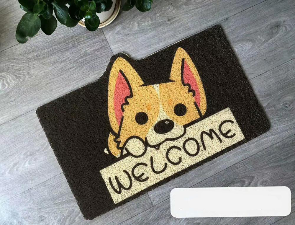 Home Bathroom Door Non-slip Mat - Coffee Kitten