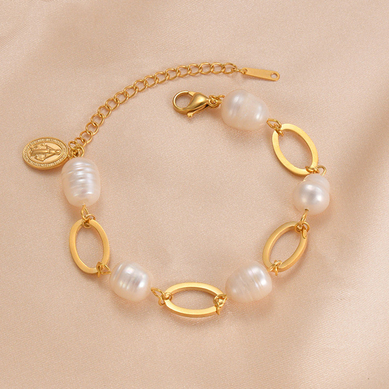 Cold 14K Gold Baroque Pearl Bracelet
