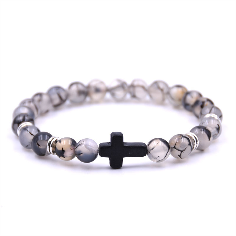 Stone Black Cross Bracelet - Image 4