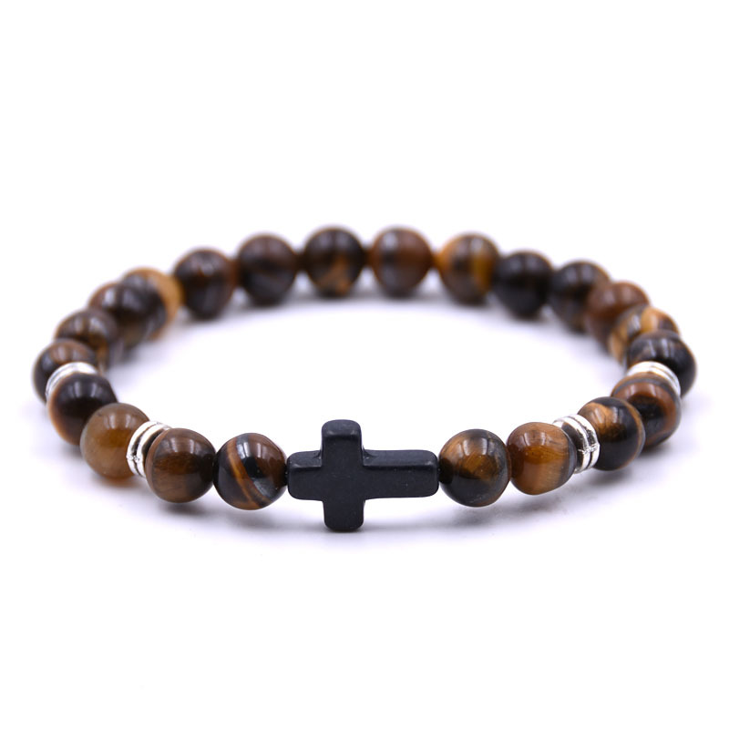 Stone Black Cross Bracelet - Image 2