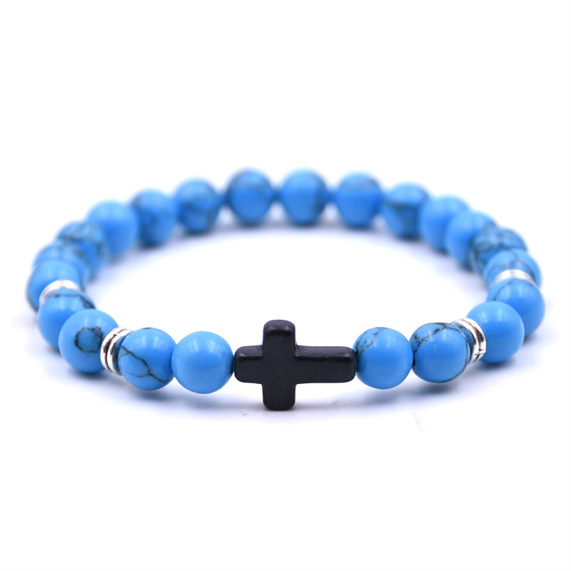 Stone Black Cross Bracelet - Image 3
