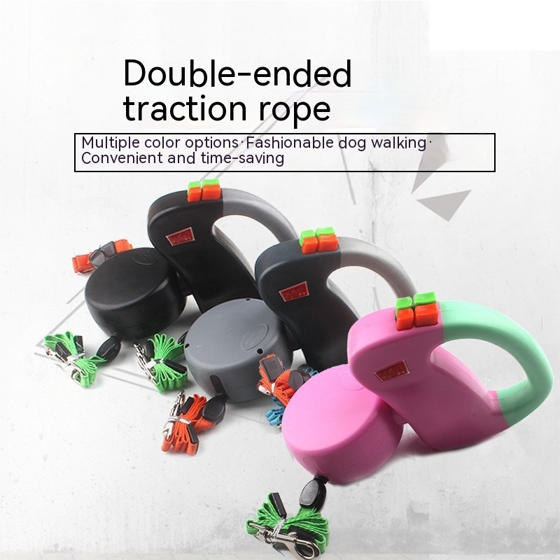Double-headed retractable pet leash 5
