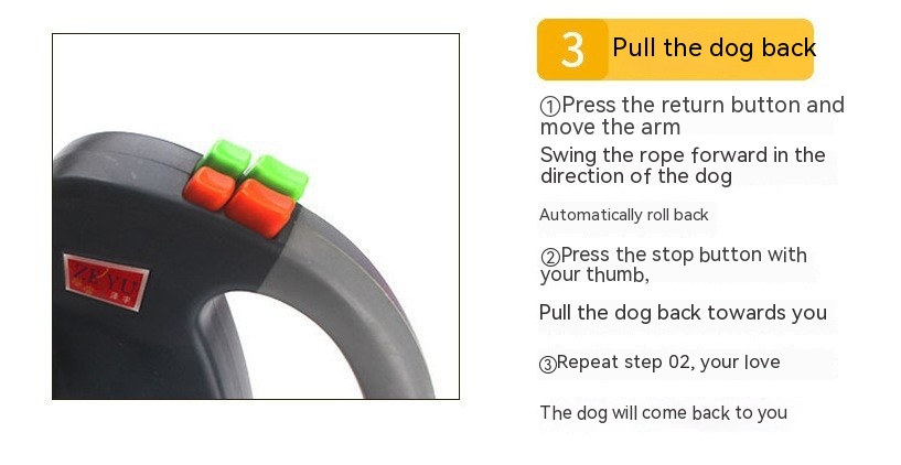 Double-headed retractable pet leash 4