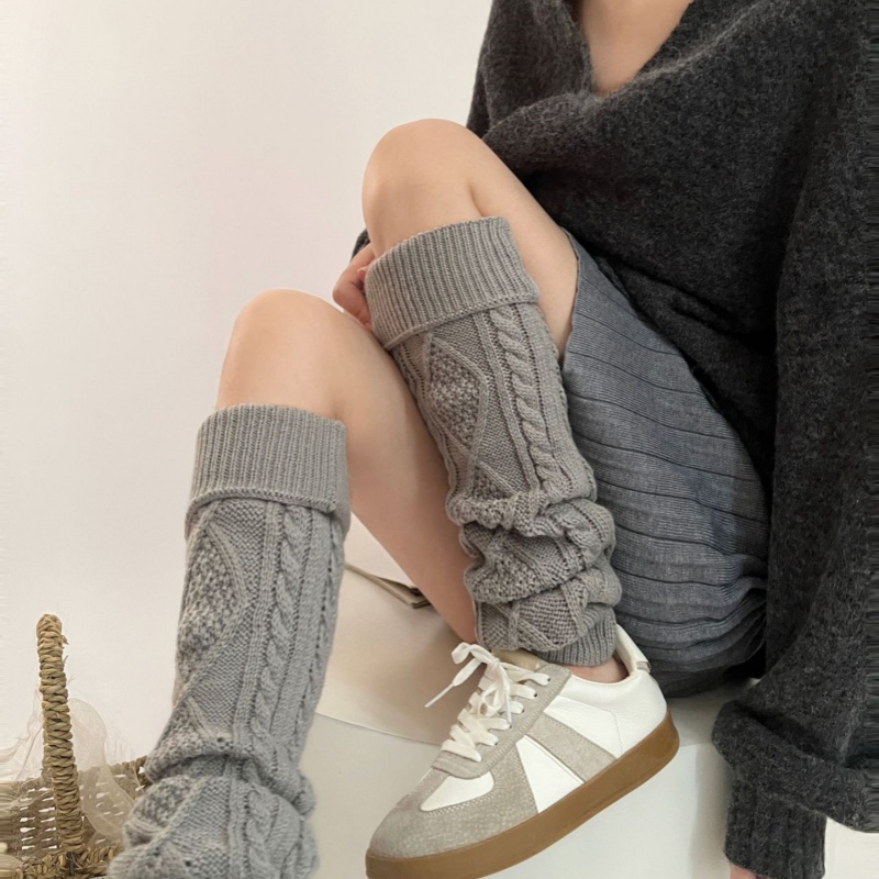 Heart ROMBUS Twist Flanging Socks - Black