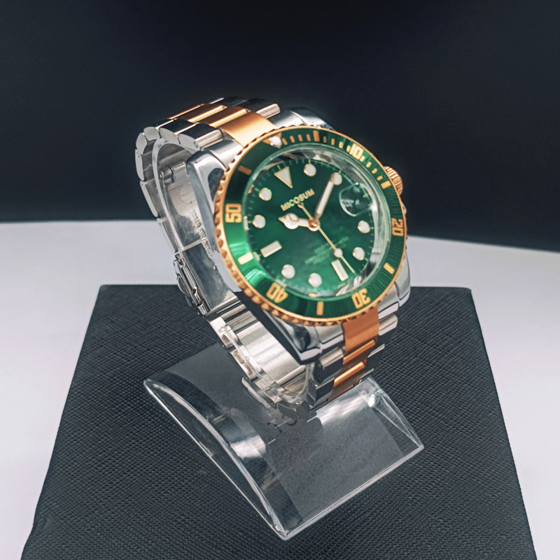 Men's Business Calendar Stainless Steel Watch - Side View