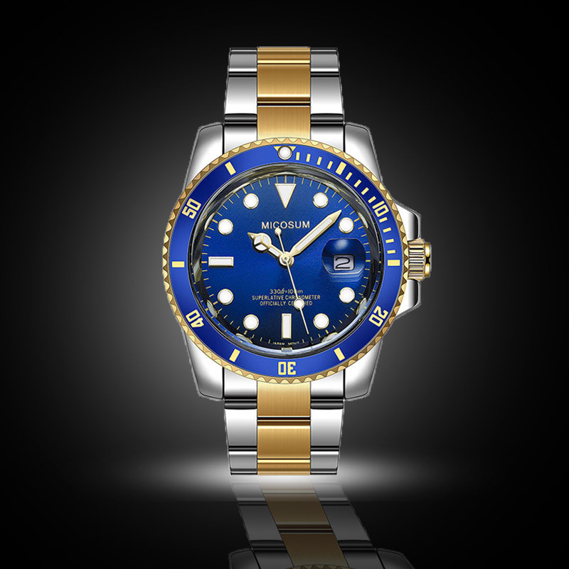 Men's Business Calendar Stainless Steel Watch - Green