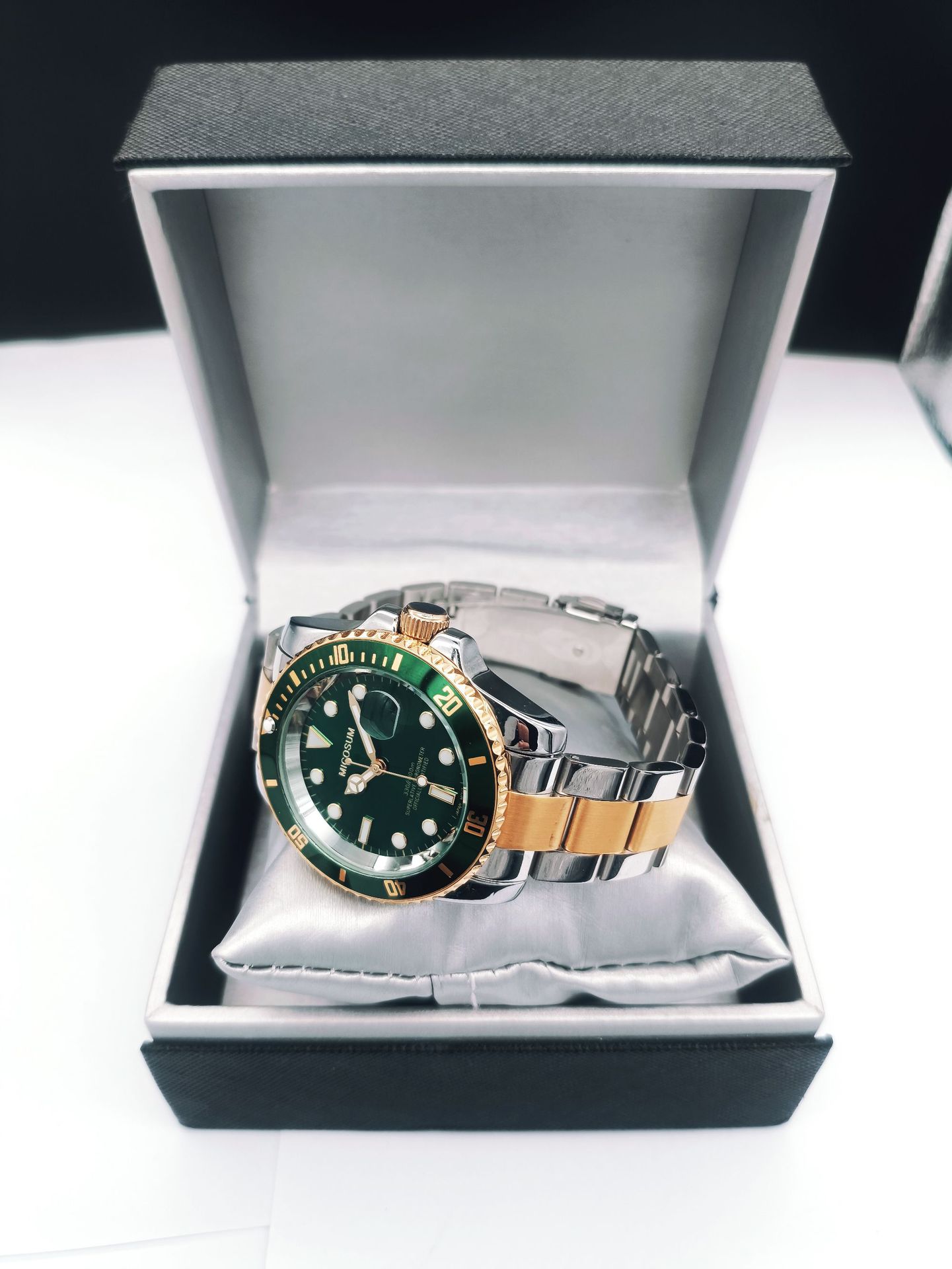 Men's Business Calendar Stainless Steel Watch - Front View